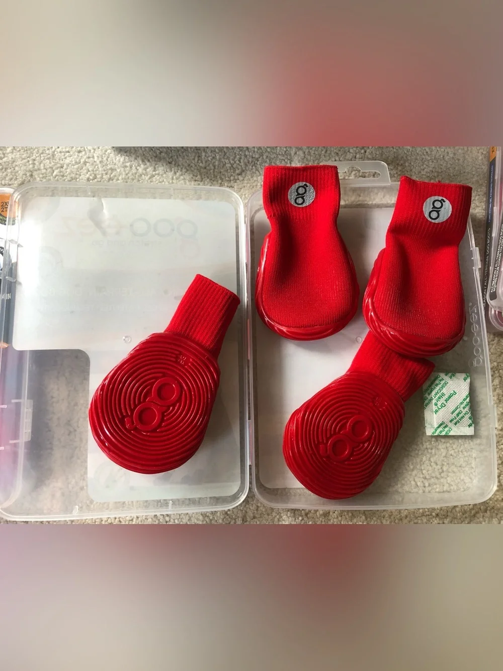 Goo-eez All-Season Dog Boots — Red Gel Comfort, Easy On